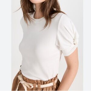A.L.C. Keira medium white puffed sleeve T-shirt